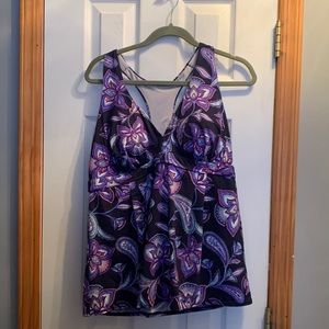 Lands End Racer Back Swim Top